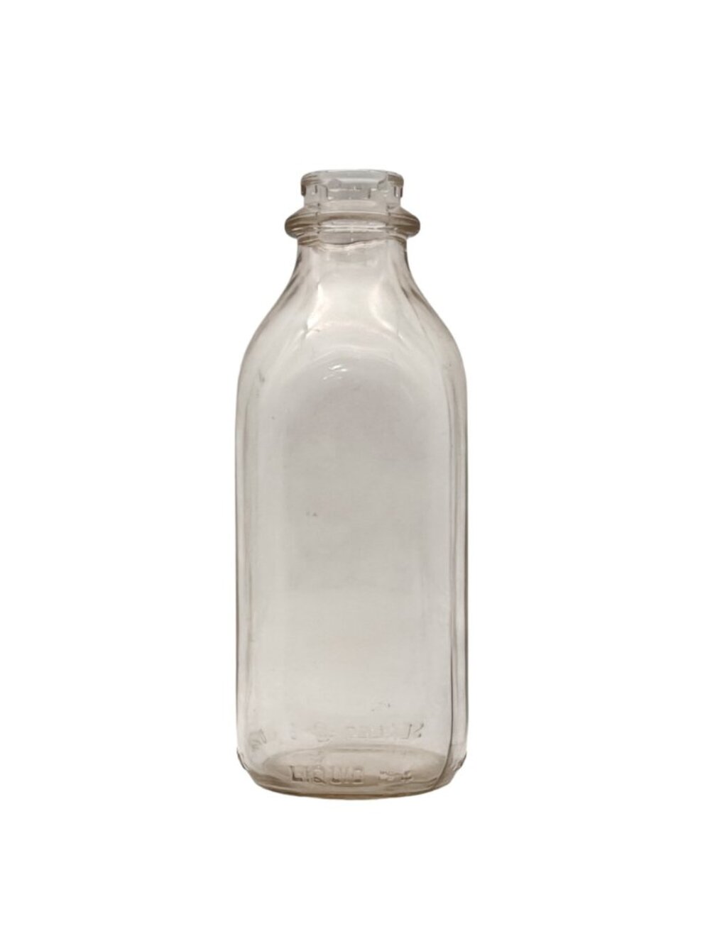 Vintage Clear Duraglas Glass Milk Bottle One Quart 32 oz. Embossed Details 9" - Picture 2 of 12